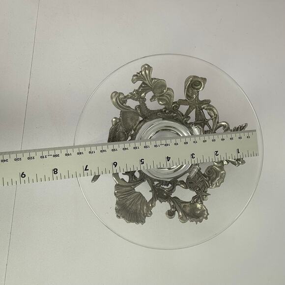 Seagull Canada Pewter Seashell Footed Plate/Bowl Stand Holder With bowl 7” HTF - Picture 8 of 16